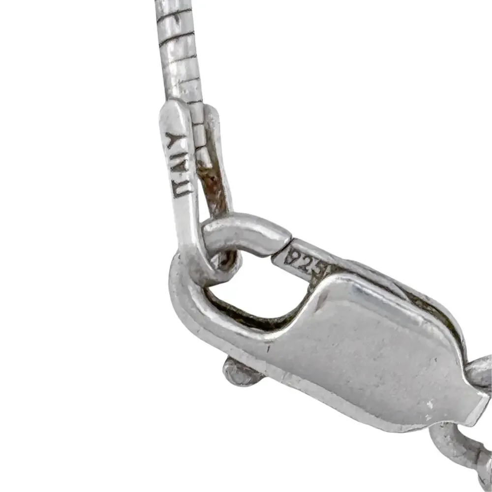 Vintage Italy Sterling Silver 925 Snake Chain Necklace 16